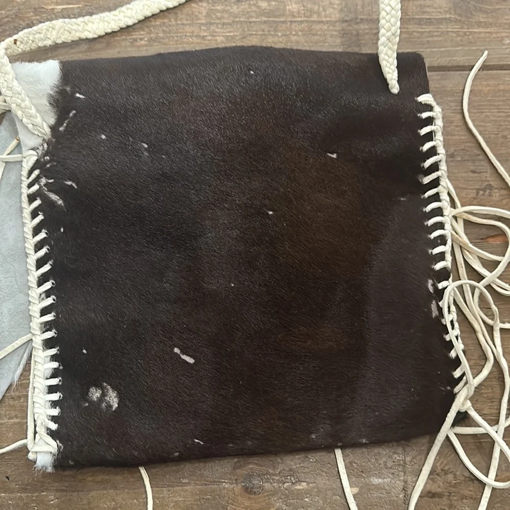 Shelly Litvak Rare cowhide shoulder bag original silver and turquoise detail - Picture 9 of 10